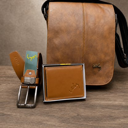Kit Premium Masculino Día del Padre — Bolso, Billetera y Cinturón