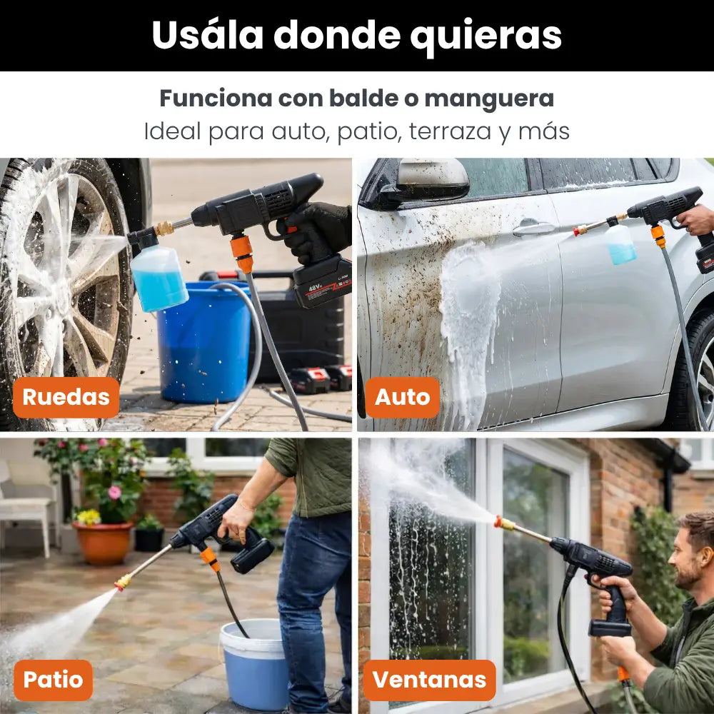COMBO LIQUIDACIÓN: Hidrolavadora + (Aspiradora Portátil + Doble Batería + Maletín)